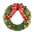 Holly Leaf Holiday Pre-Decorated Wreaths