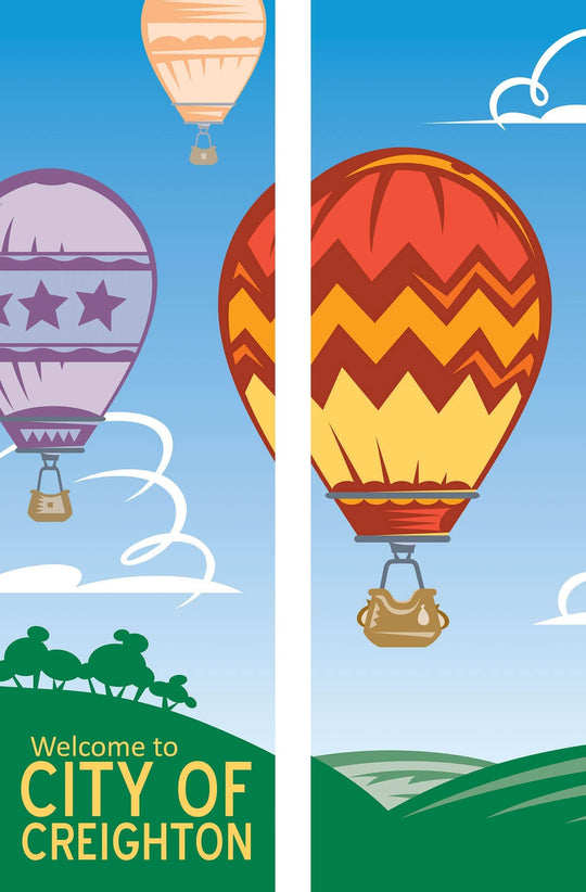 Hot Air Balloon Double Vinyl Banner Set