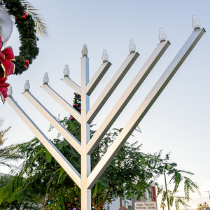 Aluminum-Brushed Menorahs