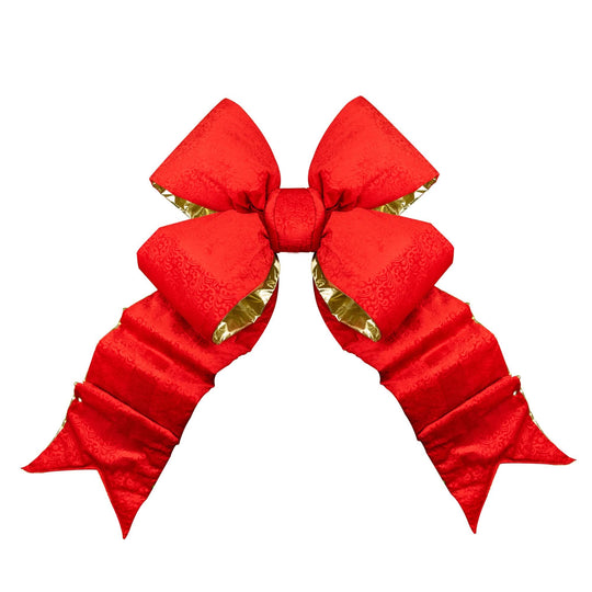 Interior Brocade Bow in Red and Gold 36"