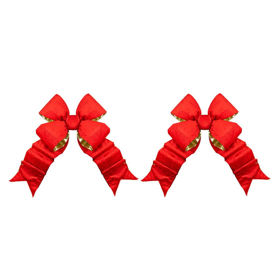 Interior Brocade Bow in Red and Gold 18" and 24"