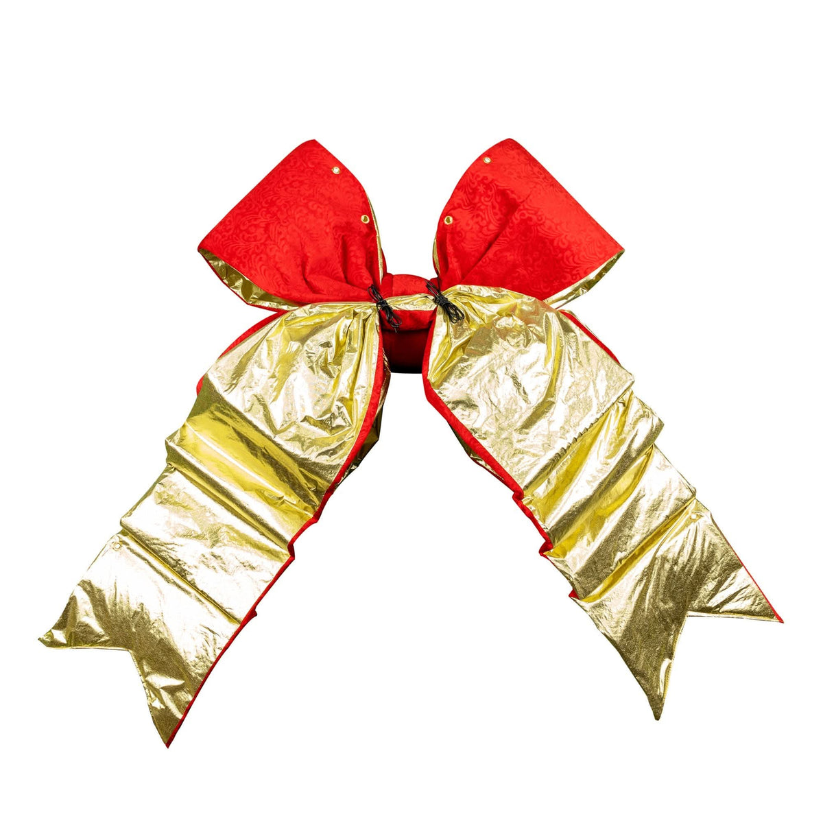 Interior Brocade Bow in Red and Gold 36"