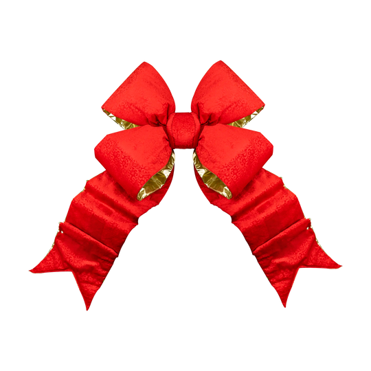 Interior Brocade Bow in Red and Gold 36"