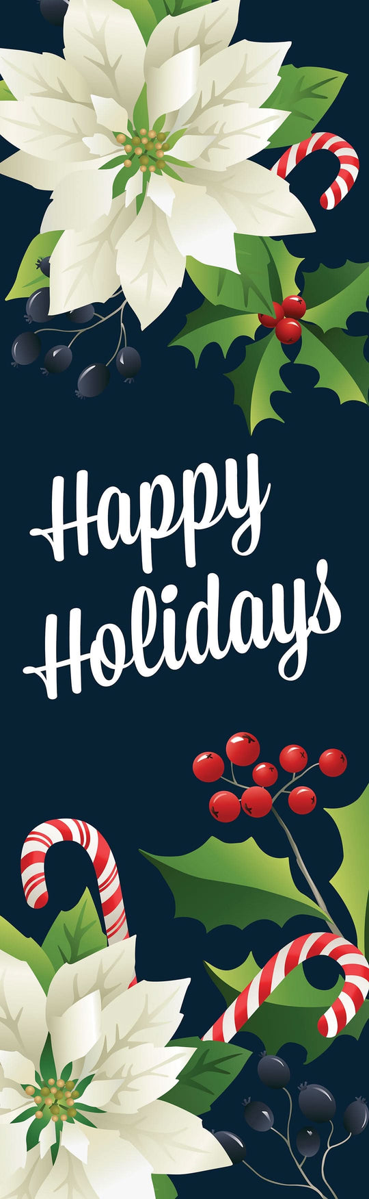 Ivory Poinsettias Single Vinyl Banner