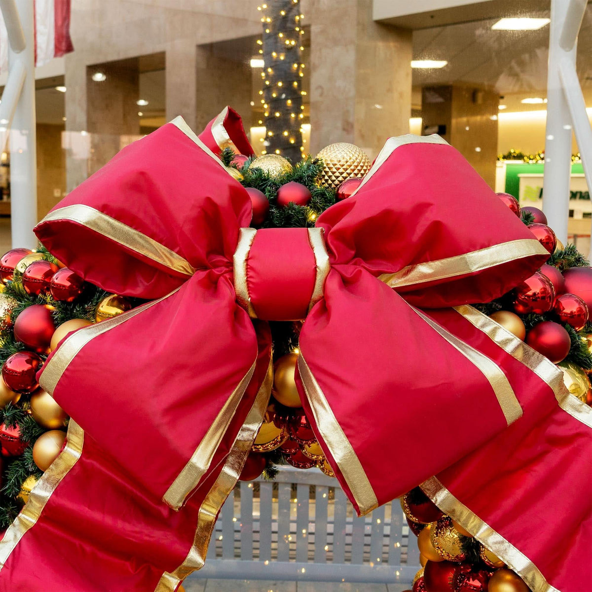 Red Structural Bow with Gold Trim 36", 48", and 60"