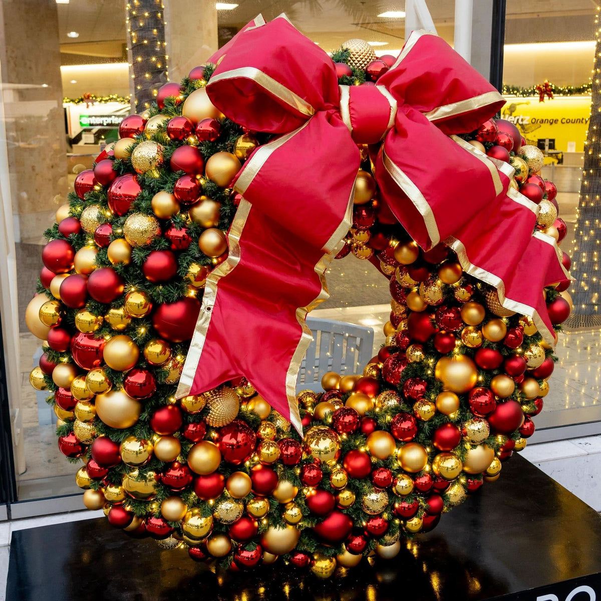 Red Structural Bow with Gold Trim 36", 48", and 60"