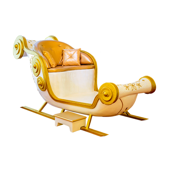 Kiana Throne Sleigh in Gold and Pearl
