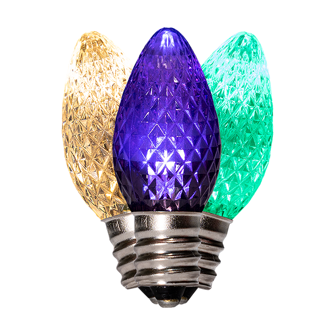 Dekra-Lite C7 Warm White, Purple, Green Faceted Light