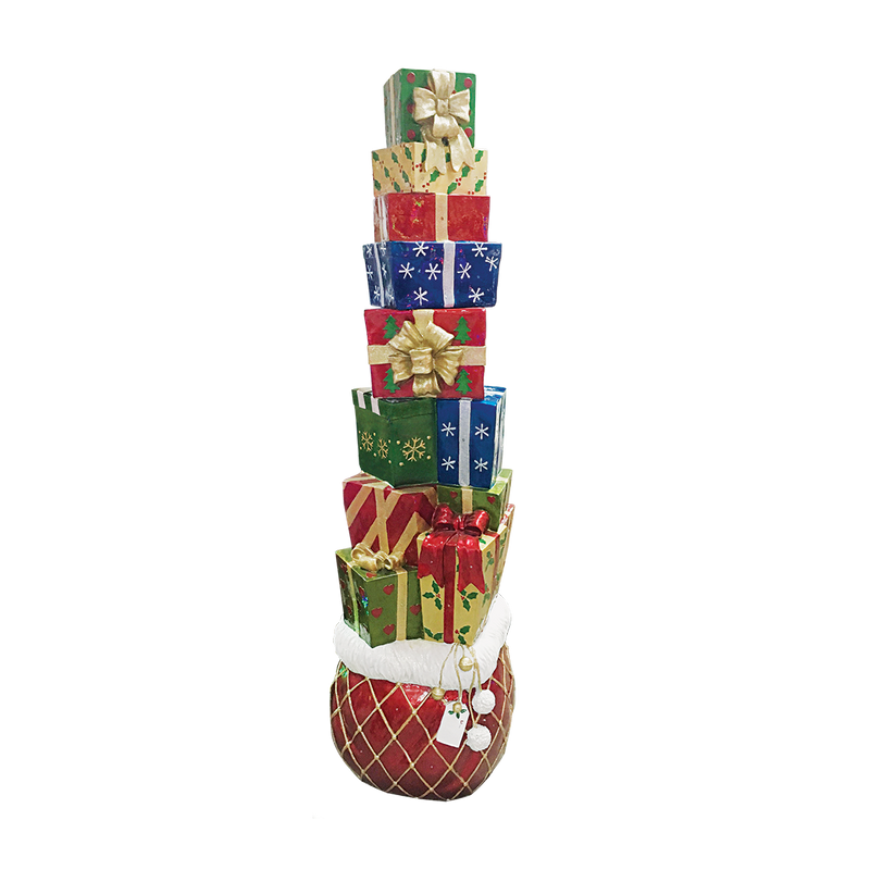 72" Lit Fiberglass Gift Box Stack