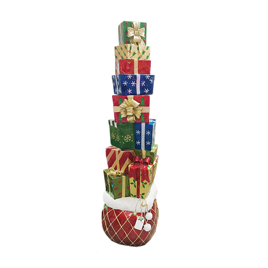 72" Lit Fiberglass Gift Box Stack