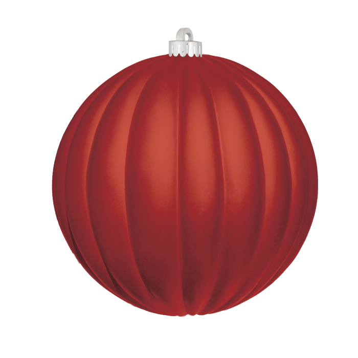 Dekra-Lite Matte Ribbed Red Ornament