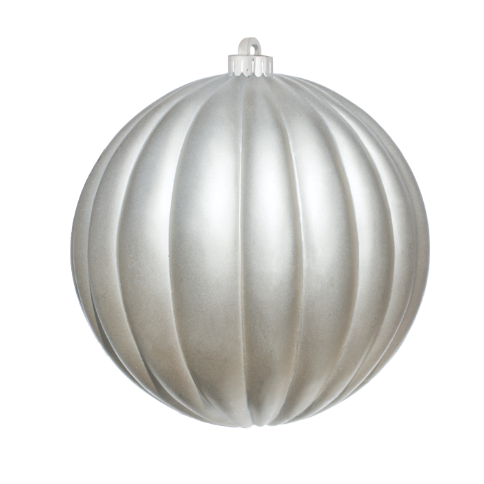 Dekra-Lite Matte Ribbed Silver Ornament