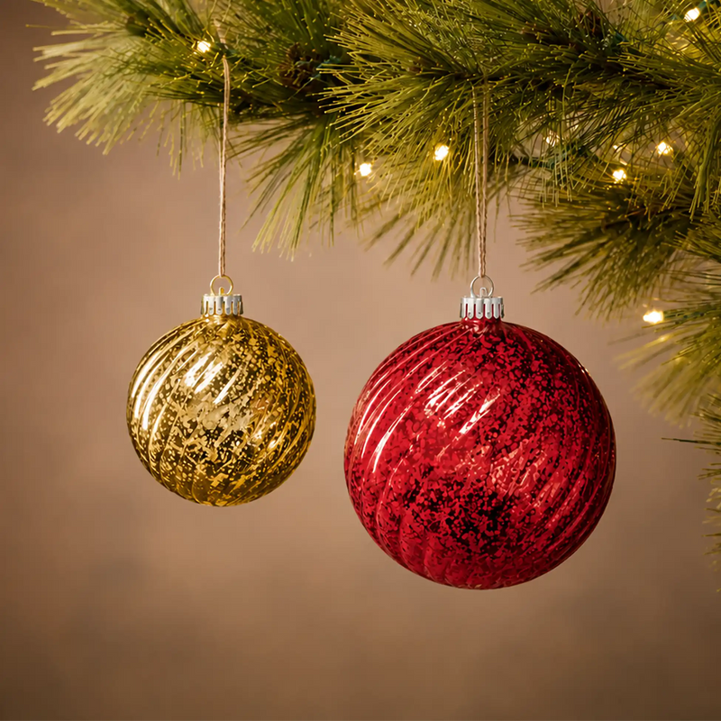 Mercury Round Swirl Ornaments