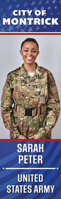 Military Banner - Army Blue Background Single Vinyl Banner Dekra-Lite