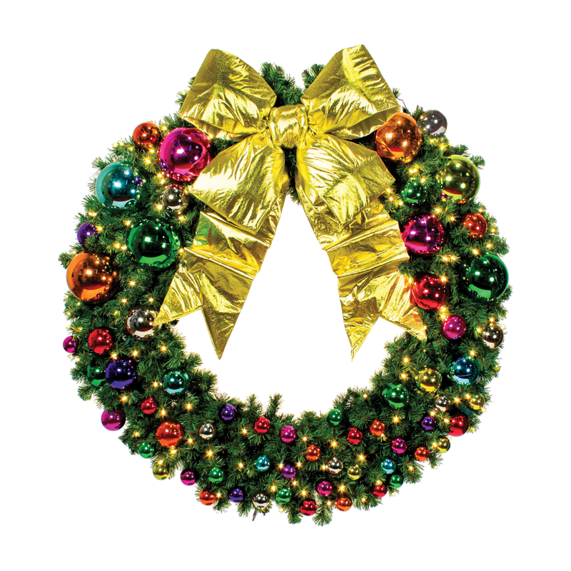 Multicolor Pop Pre-Decorated Wreaths