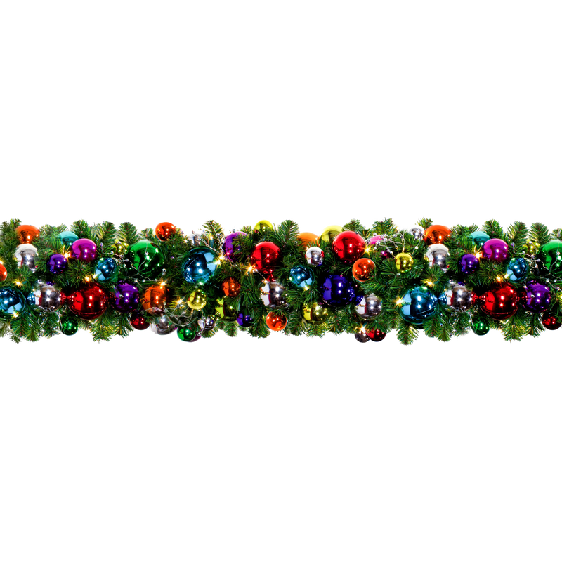 Multicolor Pop Pre-Decorated Garlands 10' Sections