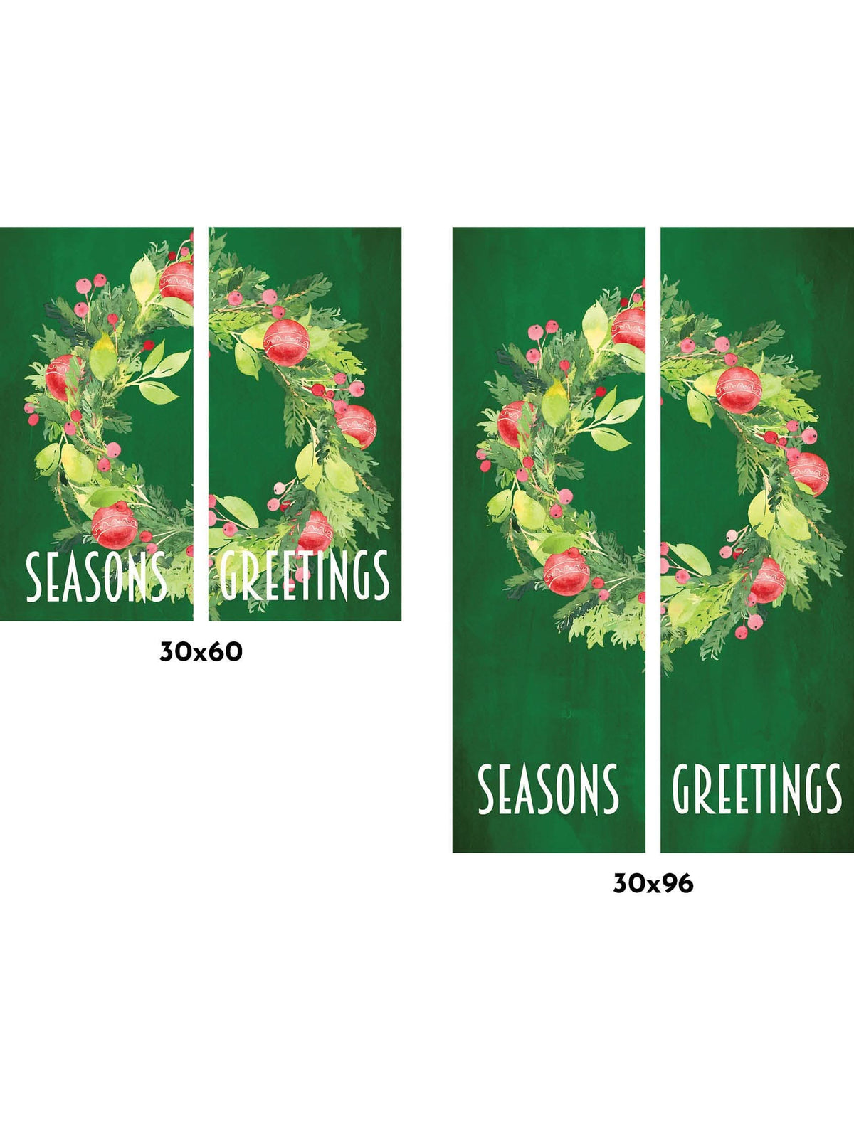 Ornament Wreath Double Vinyl Banner Set