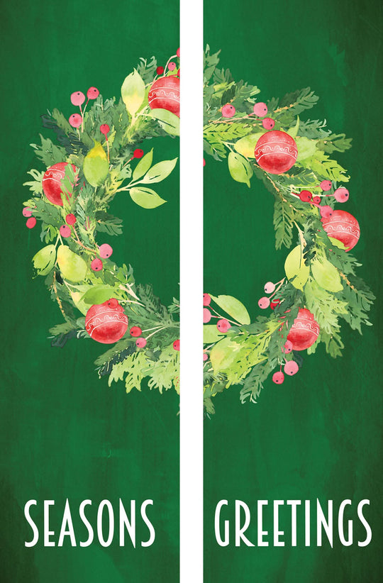 Ornament Wreath Double Vinyl Banner Set