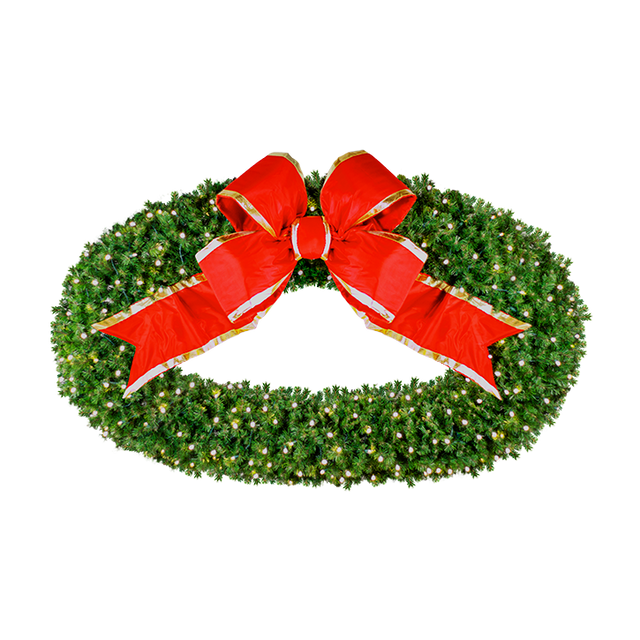 Dekra-Lite Oval Wreath w/ Red Holiday Bow