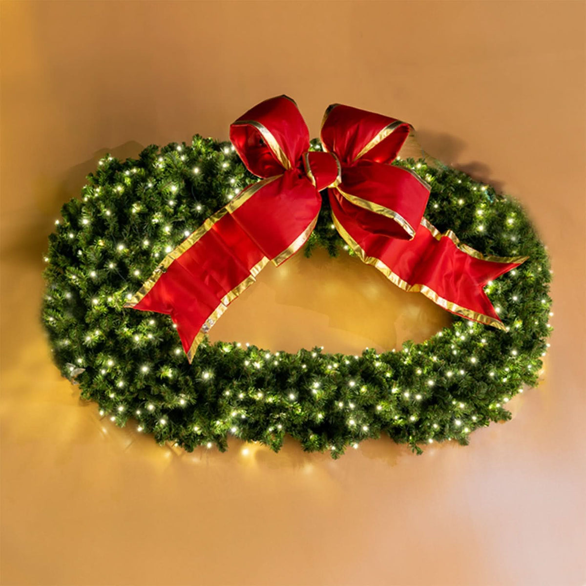 Dekra-Lite Oval Wreath w/ Red Holiday Bow