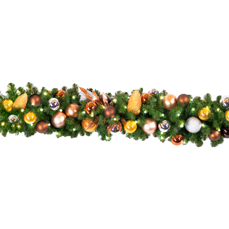 Precious Metals Pre-Decorated Garlands 10' Sections