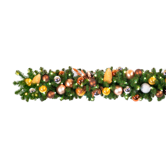 Precious Metals Pre-Decorated Garlands 10' Sections