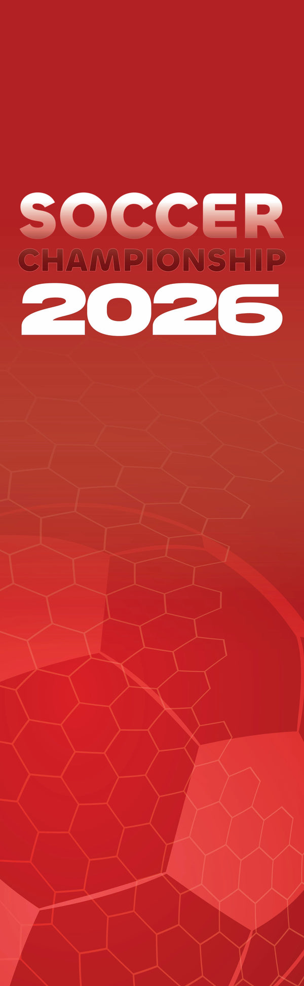 Soccer Championship 2026 logo on a red background with soccer ball pattern