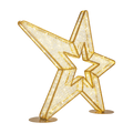These stars are illuminated with warm white low-voltage mini lights