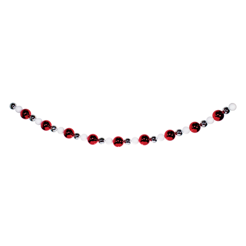 Dekra-Lite Red, Silver, and White Giant Bead Ornament Stringers