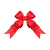 Red Structural Bow featuring oversized loops, layered pointed tails, and a bright satin finish.