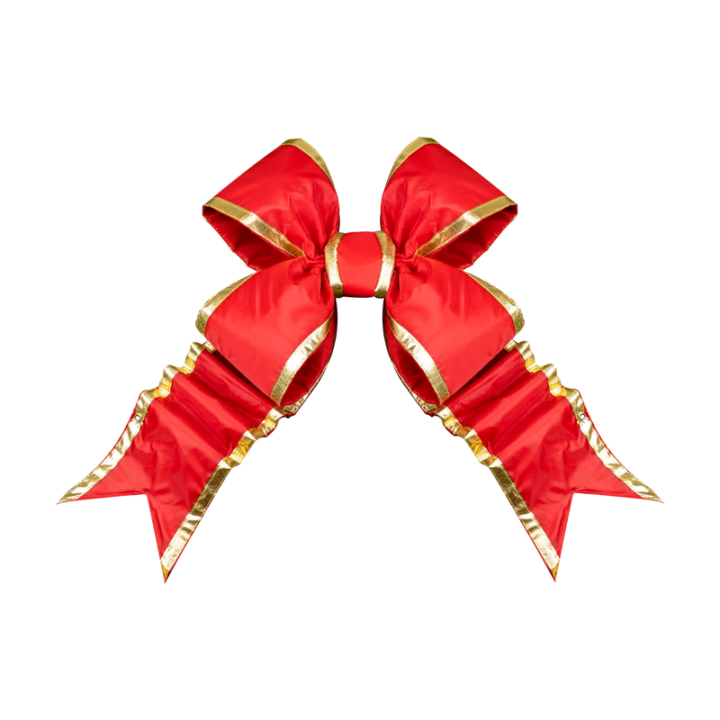 Red Structural Bow with Gold Trim 15", 18", and 24"