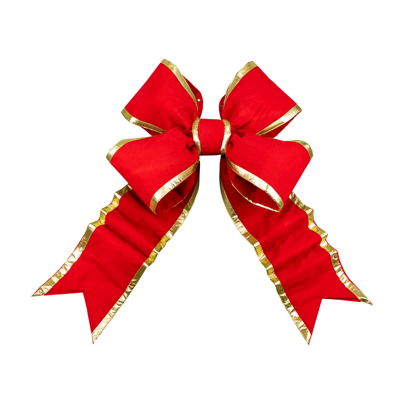 Red Velvet Bow with Gold Trim 18" and 24"
