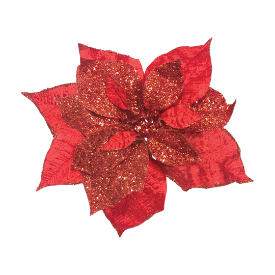 9" Red Velvet Poinsettia