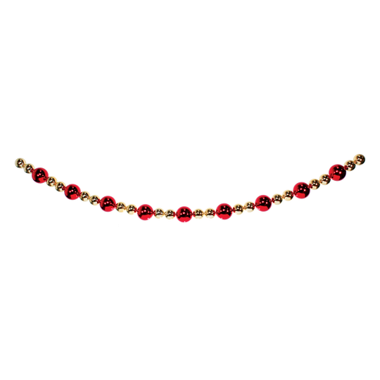 Red and Gold Giant Bead Ornament Stringers