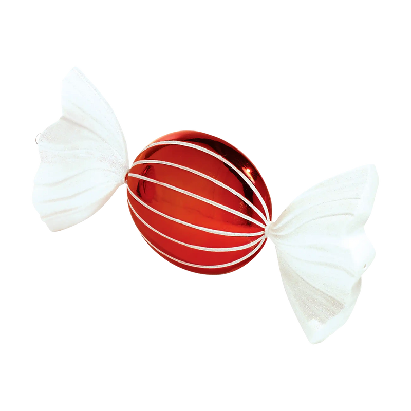Red and White Oval Jumbo Ornament