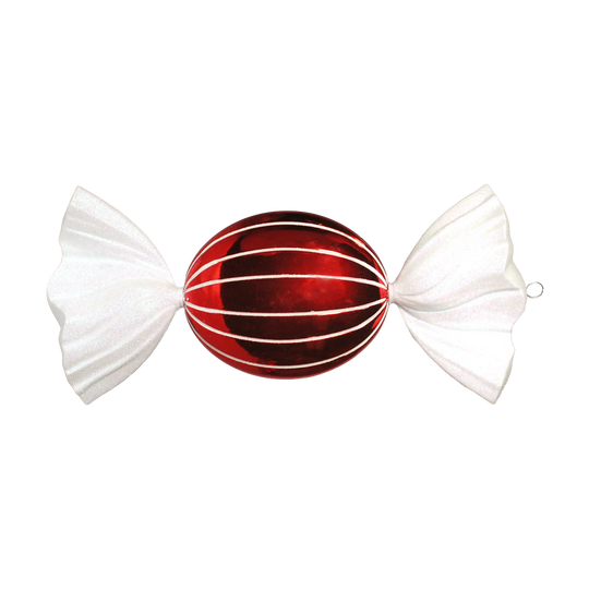 Red and White Oval Jumbo Ornament