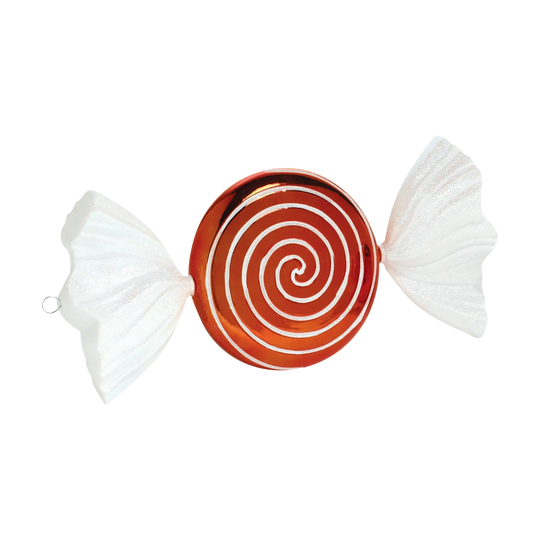 Red & White Swirl Jumbo Ornament