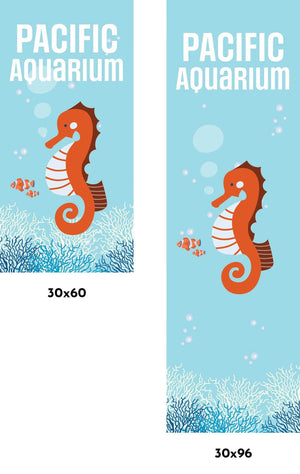 Seahorse Aquarium Single Vinyl Banner