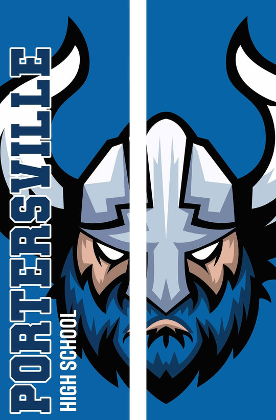 Split Logo with School Name Double Vinyl Banner