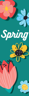 Spring - Flowers with Blue Background Single Vinyl Banner Dekra-Lite