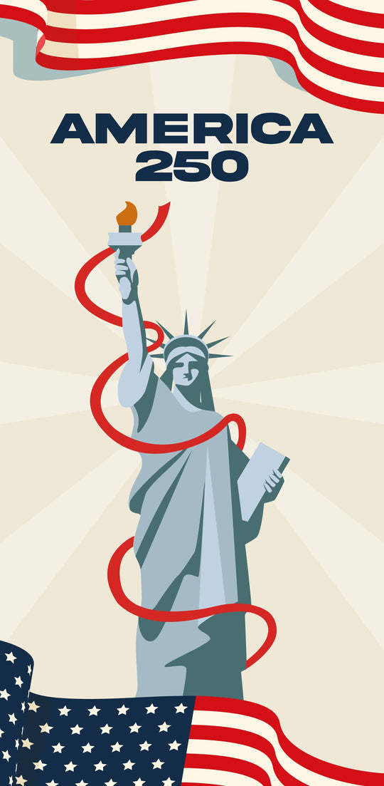 Statue of America 250 Single Vinyl Banner