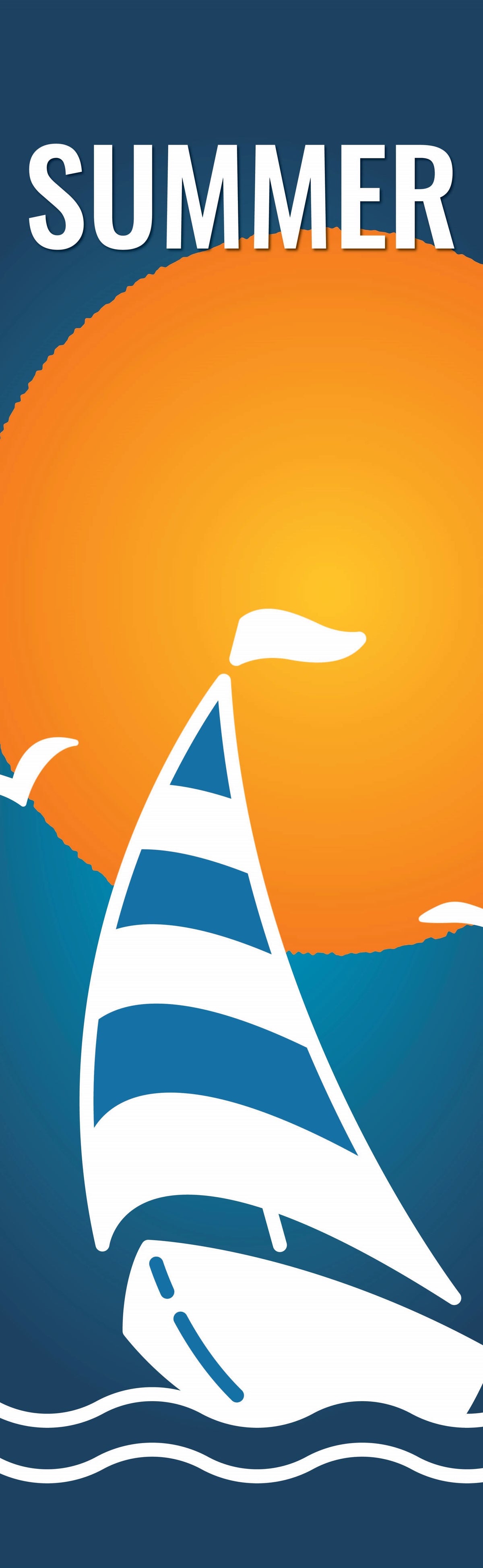 Summer Sail Boat Single Vinyl Banner