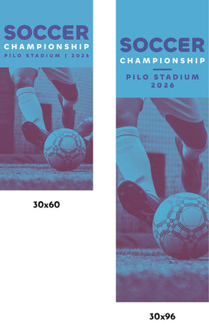 Soccer Blue Single Vinyl Banner