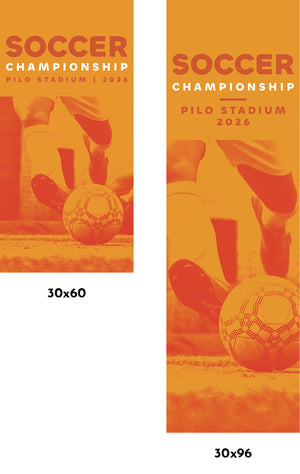 Soccer Orange Single Vinyl Banner