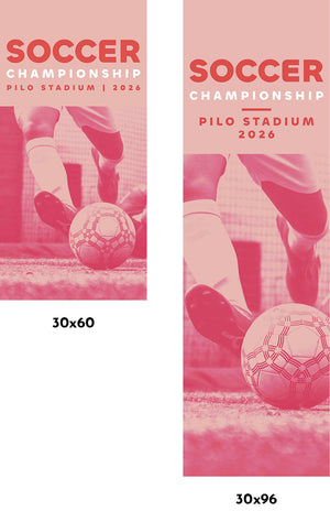 Soccer Pink Single Vinyl Banner