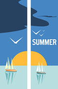 Sunset Sail Boats Double Vinyl Banner Dekra-Lite