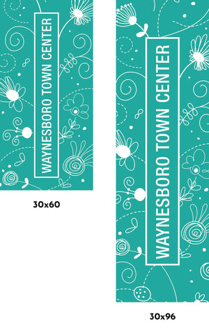 Teal Shopping Single Vinyl Banner