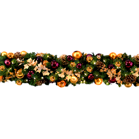 Dekra-Lite 10' Traditional Tidings Pre-Decorated Garland