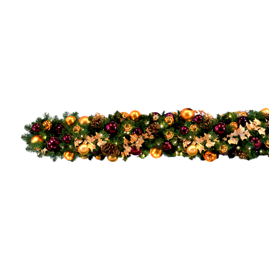 Traditional Tidings Pre-Decorated Garlands 10' Sections