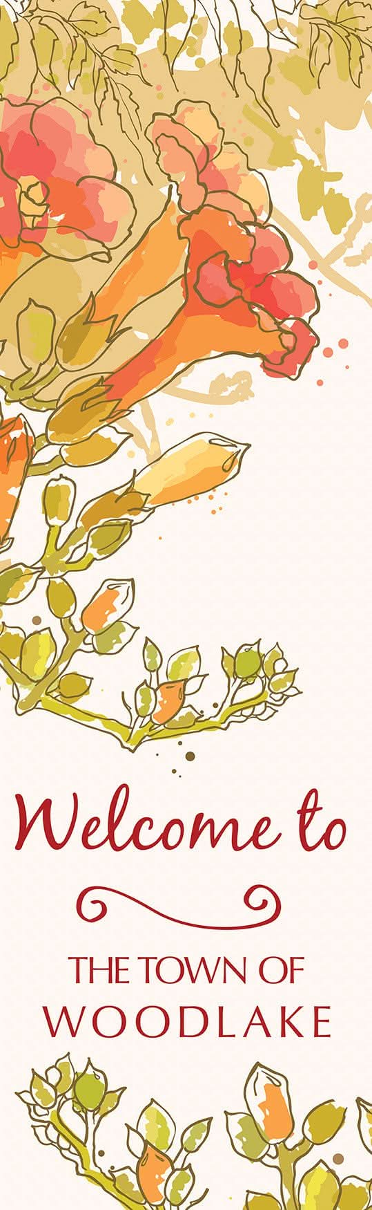 Trumpet Flowers Single Vinyl Banner